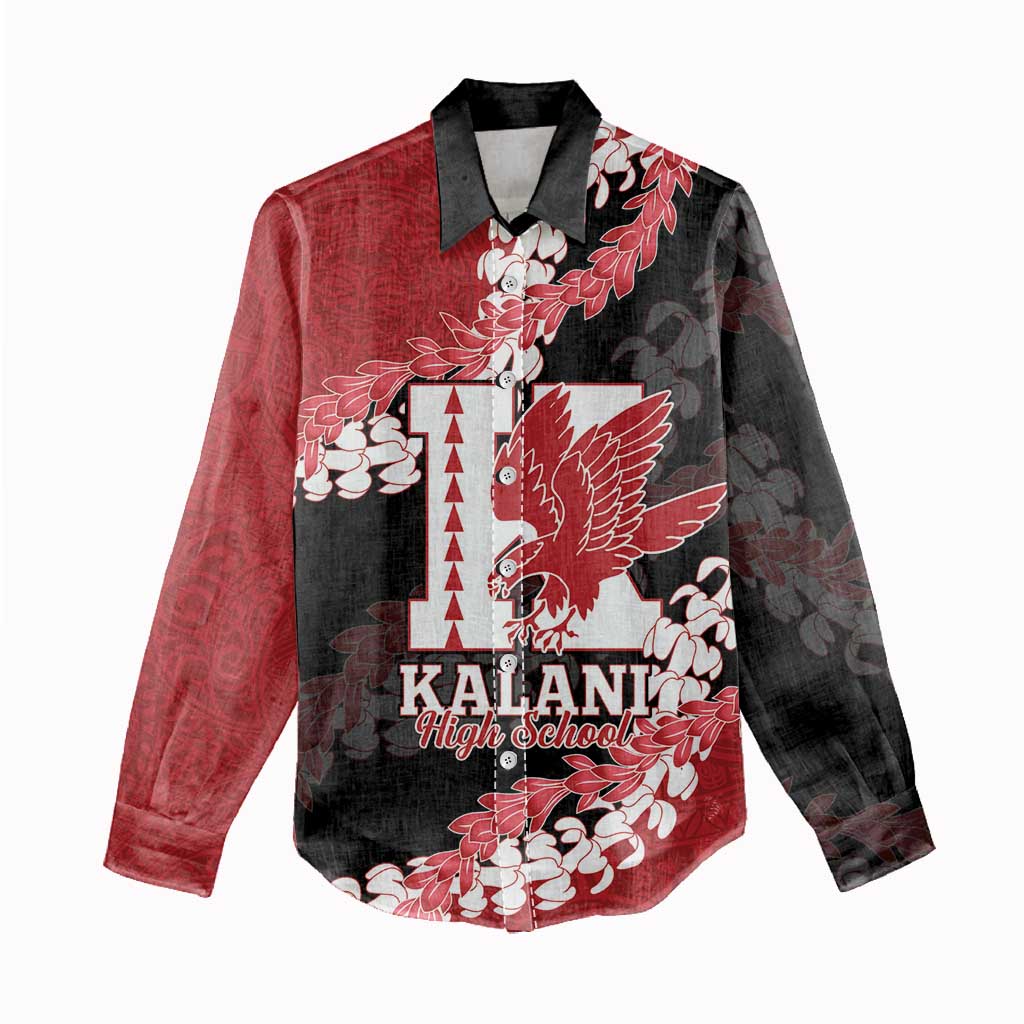 Personalized Kalani Hawaii High School Women Casual Shirt Puakenikeni Lei Hawaiian Pattern - Polynesian Pride