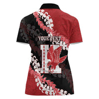 Personalized Kalani Hawaii High School Women Polo Shirt Puakenikeni Lei Hawaiian Pattern - Polynesian Pride