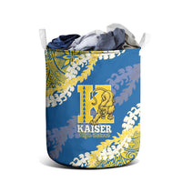Kaiser Hawaii High School Laundry Basket Puakenikeni Lei Hawaiian Pattern - Polynesian Pride
