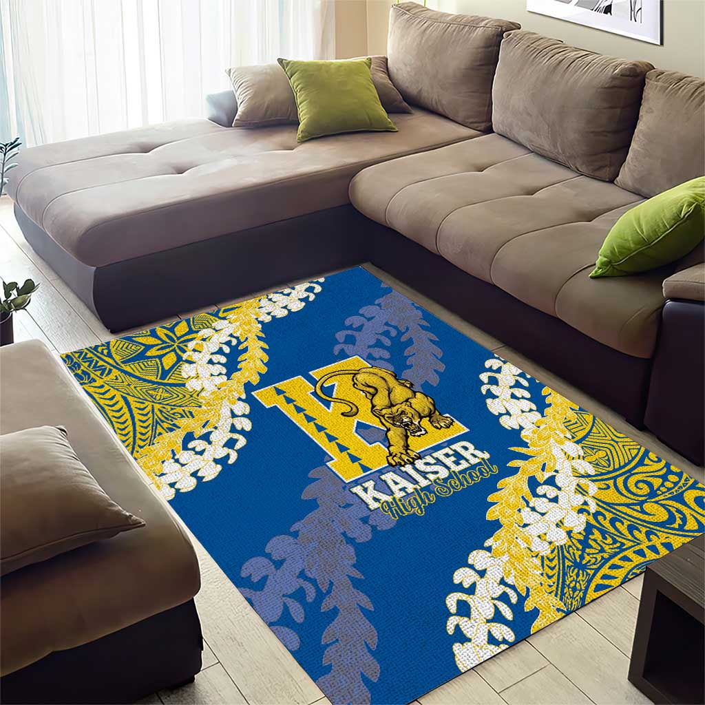 Kaiser Hawaii High School Area Rug Puakenikeni Lei Hawaiian Pattern - Polynesian Pride