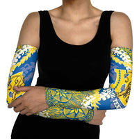 Personalized Kaiser Hawaii High School Arm Sleeves Puakenikeni Lei Hawaiian Pattern - Polynesian Pride