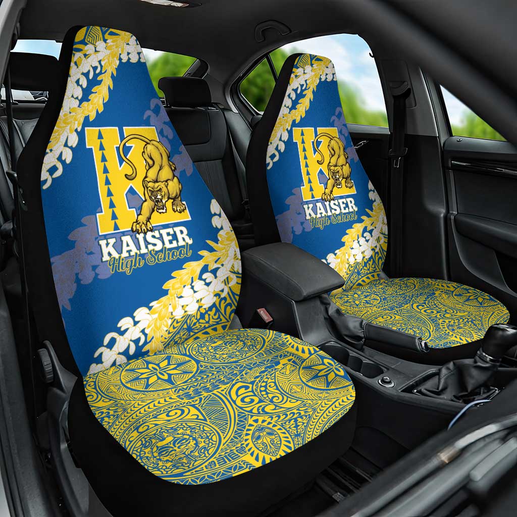 Kaiser Hawaii High School Car Seat Cover Puakenikeni Lei Hawaiian Pattern - Polynesian Pride