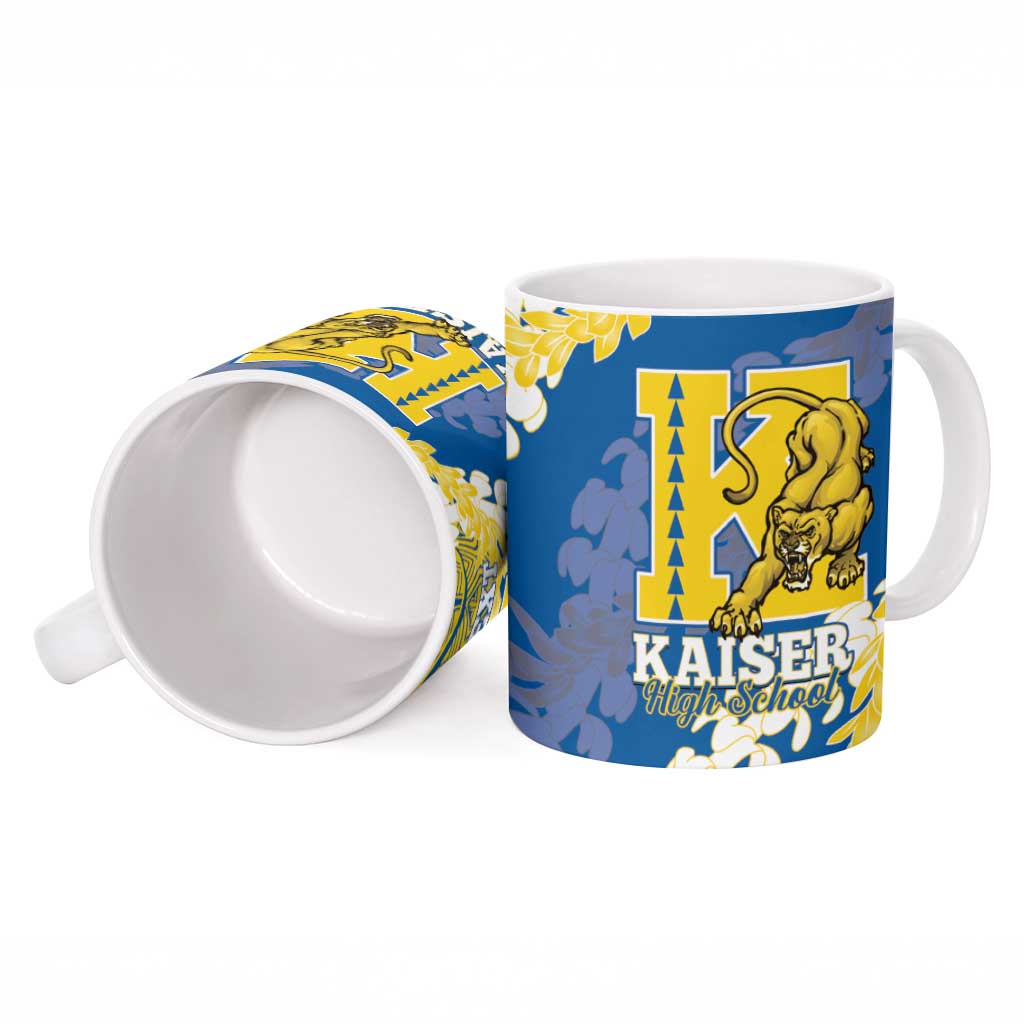 Personalized Kaiser Hawaii High School Ceramic Mug Puakenikeni Lei Hawaiian Pattern - Polynesian Pride