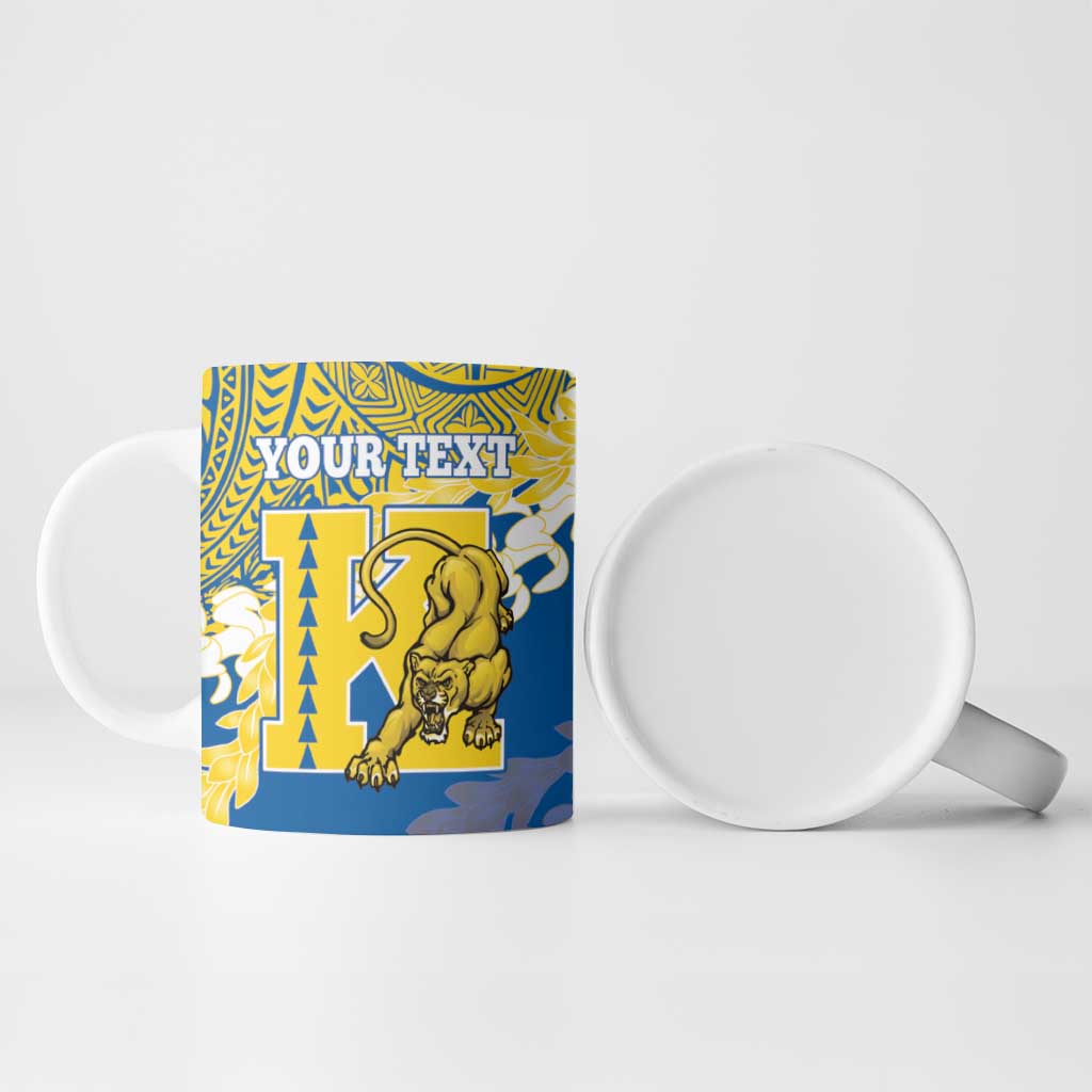 Personalized Kaiser Hawaii High School Ceramic Mug Puakenikeni Lei Hawaiian Pattern - Polynesian Pride