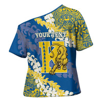 Personalized Kaiser Hawaii High School Cross Shoulder Shirt Puakenikeni Lei Hawaiian Pattern - Polynesian Pride