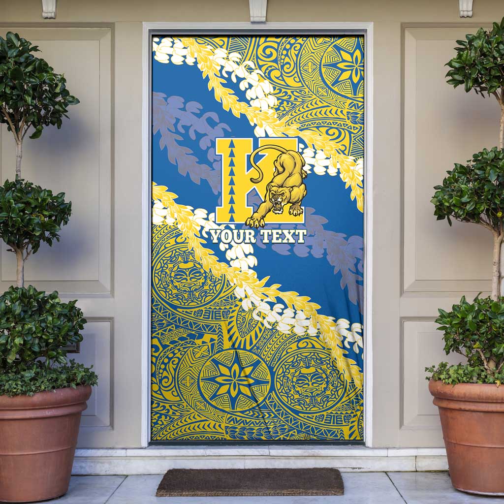 Personalized Kaiser Hawaii High School Door Cover Puakenikeni Lei Hawaiian Pattern - Polynesian Pride