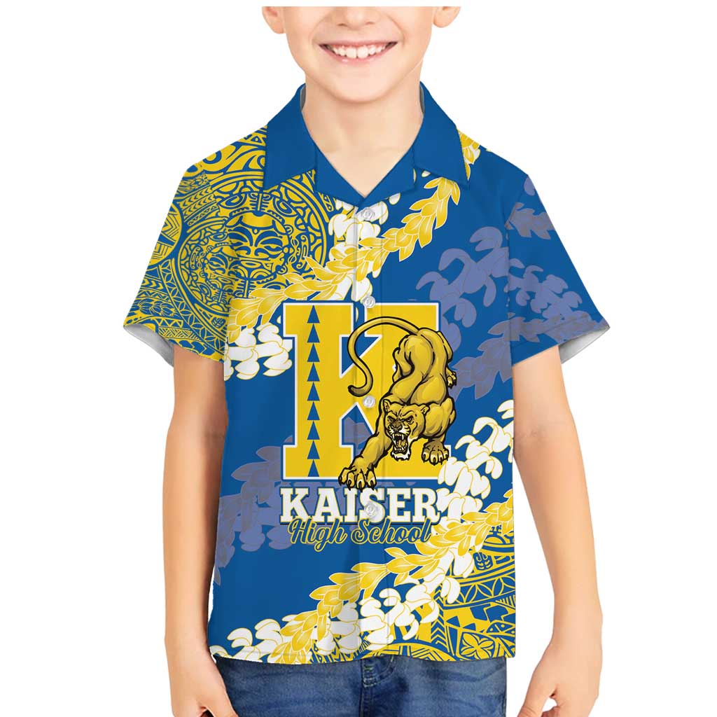 Personalized Kaiser Hawaii High School Family Matching Mermaid Dress and Hawaiian Shirt Puakenikeni Lei Hawaiian Pattern - Polynesian Pride