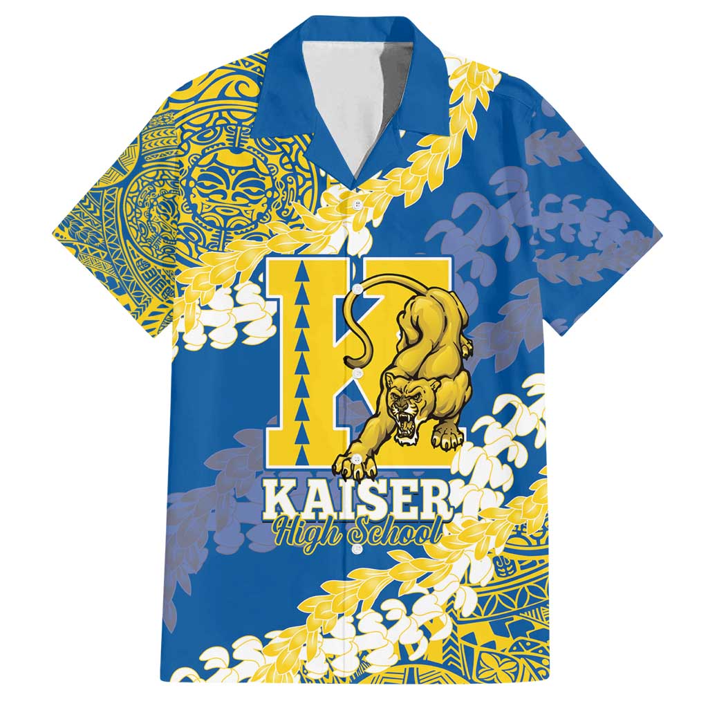 Personalized Kaiser Hawaii High School Family Matching Off Shoulder Maxi Dress and Hawaiian Shirt Puakenikeni Lei Hawaiian Pattern - Polynesian Pride