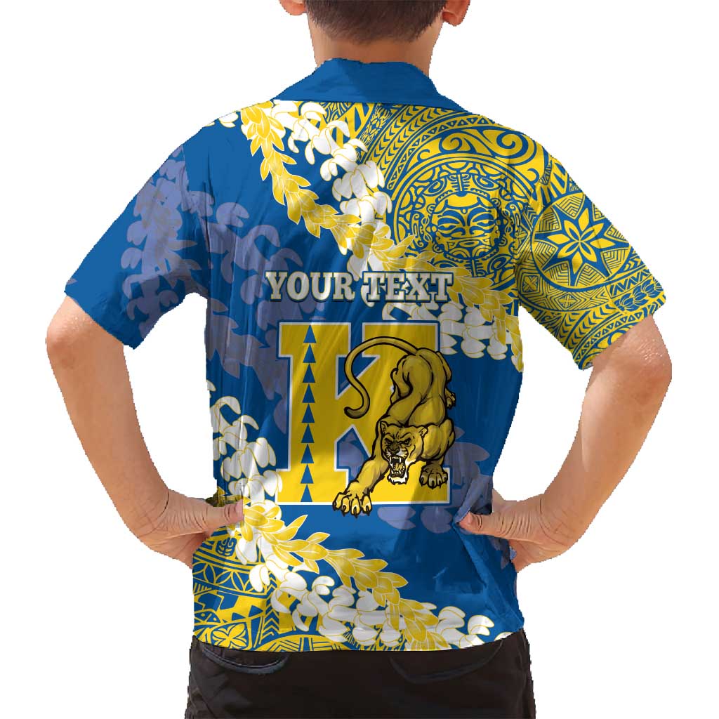 Personalized Kaiser Hawaii High School Family Matching Tank Maxi Dress and Hawaiian Shirt Puakenikeni Lei Hawaiian Pattern - Polynesian Pride