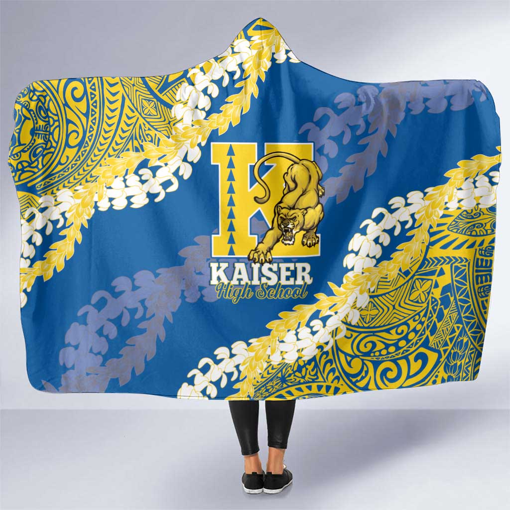 Kaiser Hawaii High School Hooded Blanket Puakenikeni Lei Hawaiian Pattern - Polynesian Pride