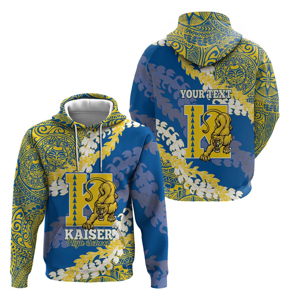Personalized Kaiser Hawaii High School Hoodie Puakenikeni Lei Hawaiian Pattern - Polynesian Pride