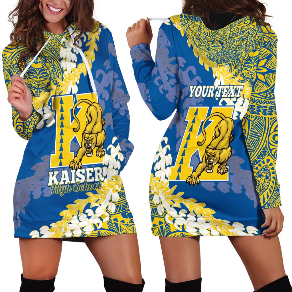 Personalized Kaiser Hawaii High School Hoodie Dress Puakenikeni Lei Hawaiian Pattern - Polynesian Pride