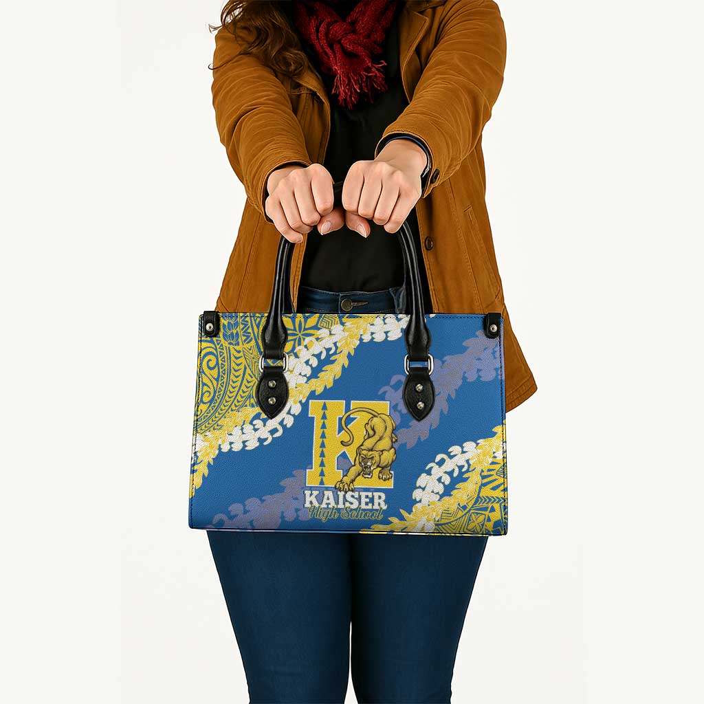 Kaiser Hawaii High School Leather Bag Puakenikeni Lei Hawaiian Pattern - Polynesian Pride