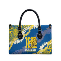 Kaiser Hawaii High School Leather Bag Puakenikeni Lei Hawaiian Pattern - Polynesian Pride