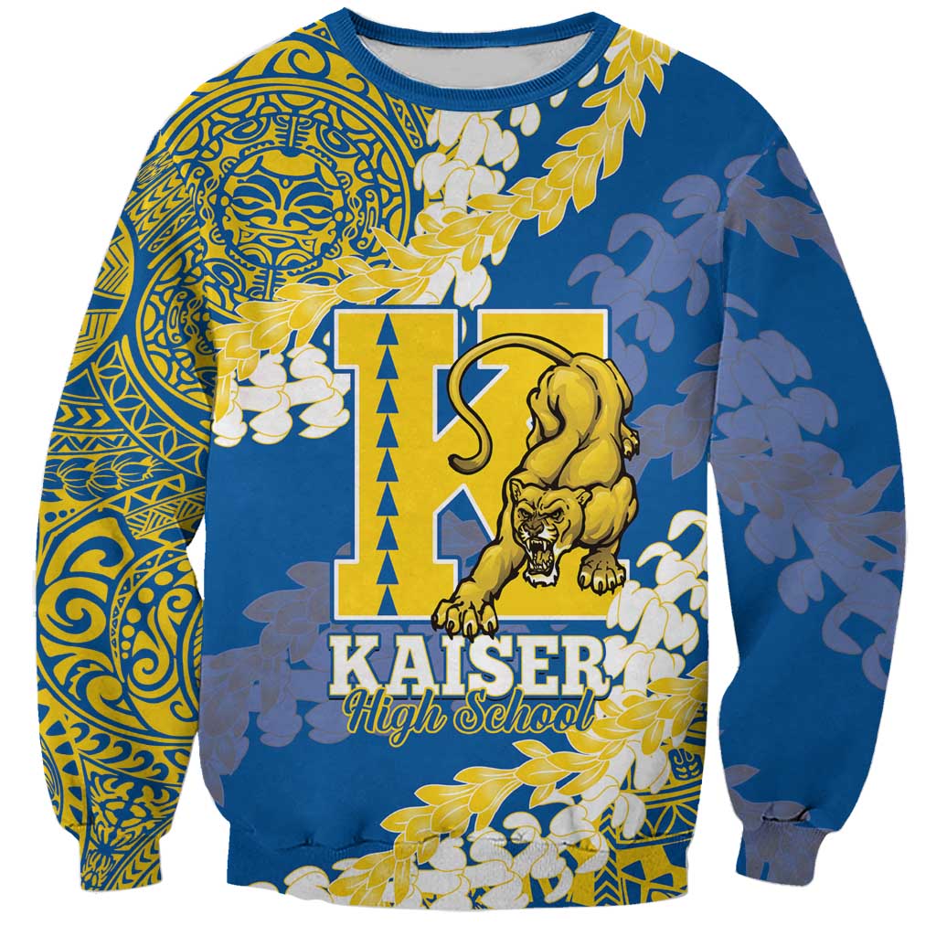 Personalized Kaiser Hawaii High School Sweatshirt Puakenikeni Lei Hawaiian Pattern - Polynesian Pride