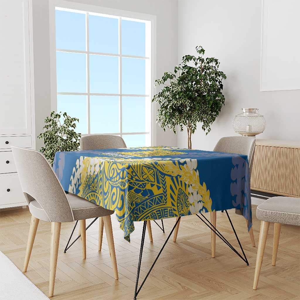 Kaiser Hawaii High School Tablecloth Puakenikeni Lei Hawaiian Pattern - Polynesian Pride