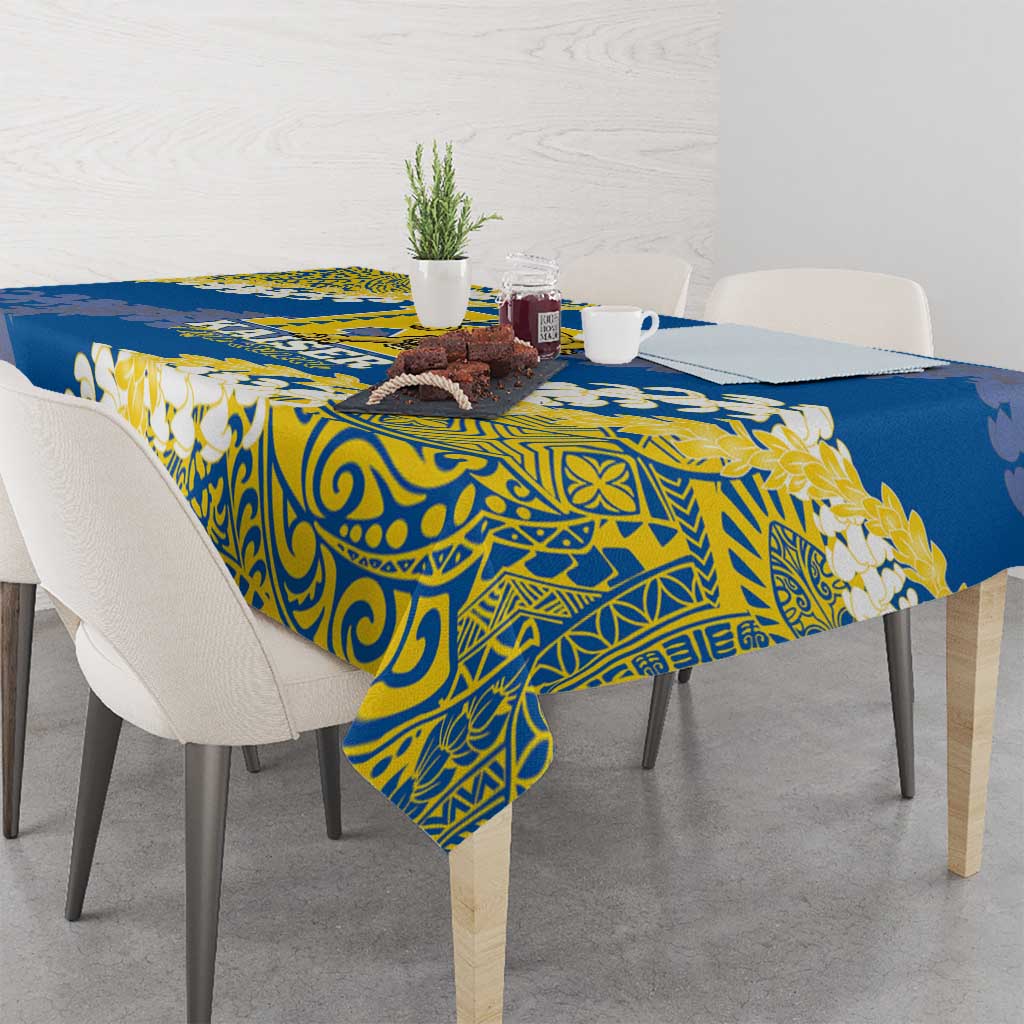 Kaiser Hawaii High School Tablecloth Puakenikeni Lei Hawaiian Pattern - Polynesian Pride