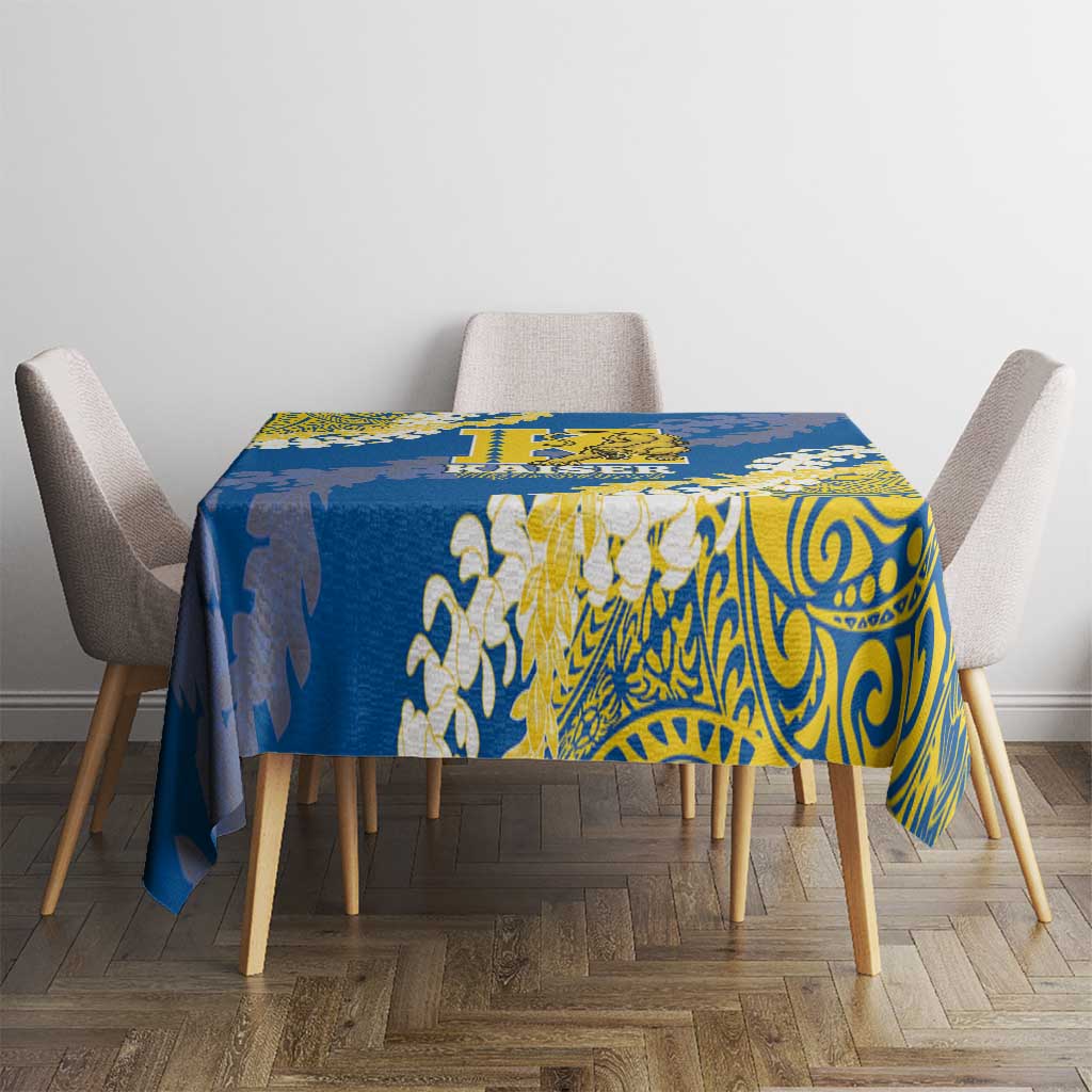 Kaiser Hawaii High School Tablecloth Puakenikeni Lei Hawaiian Pattern - Polynesian Pride