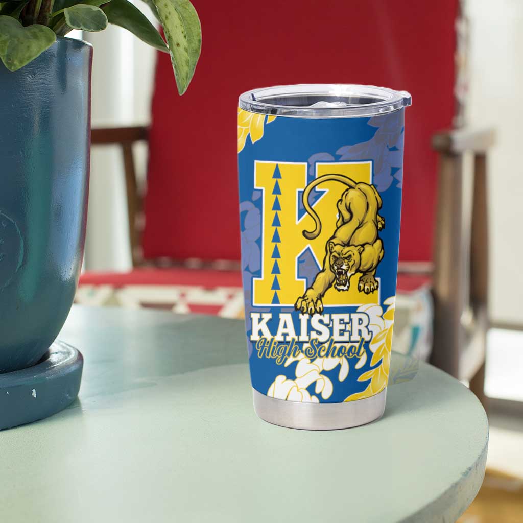 Personalized Kaiser Hawaii High School Tumbler Cup Puakenikeni Lei Hawaiian Pattern - Polynesian Pride