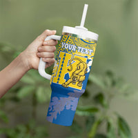 Personalized Kaiser Hawaii High School Tumbler With Handle Puakenikeni Lei Hawaiian Pattern - Polynesian Pride