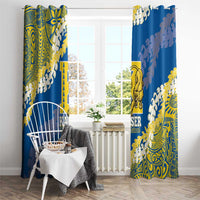Kaiser Hawaii High School Window Curtain Puakenikeni Lei Hawaiian Pattern - Polynesian Pride
