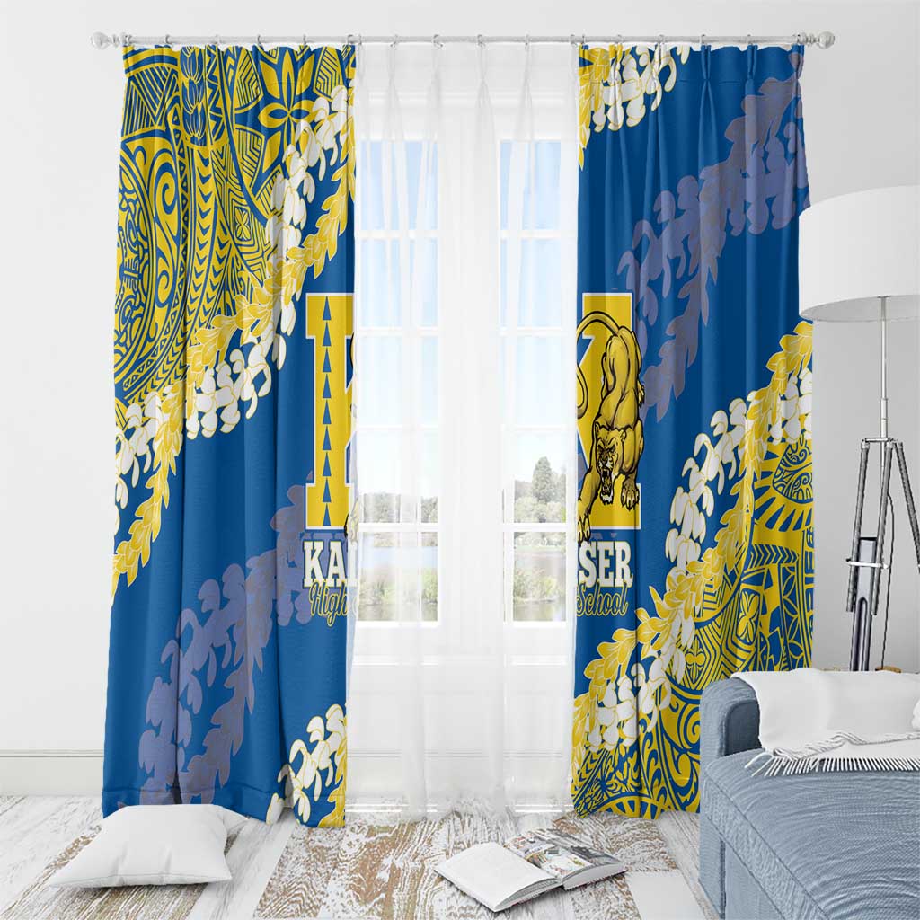 Kaiser Hawaii High School Window Curtain Puakenikeni Lei Hawaiian Pattern - Polynesian Pride