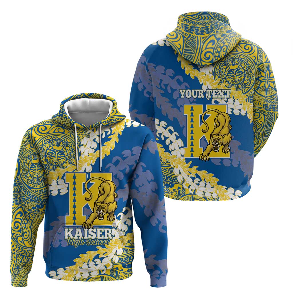 Personalized Kaiser Hawaii High School Zip Hoodie Puakenikeni Lei Hawaiian Pattern - Polynesian Pride