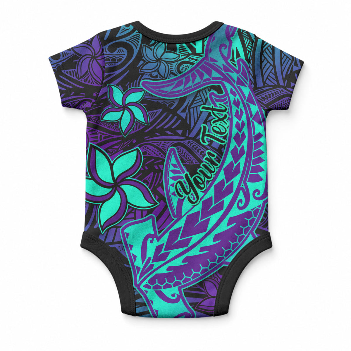 Personalised Purple Paradise Hawaiian Tribal Hammerhead Shark Baby Onesie LT14 - Polynesian Pride