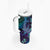 Purple Paradise Hawaiian Tribal Hammerhead Shark Tumbler With Handle