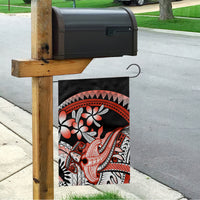 Red Polynesian Garden Flag Hammerhead Shark Tattoo Royal Plumeria Gradient Vibes LT14 - Polynesian Pride