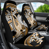 Gold Polynesian Hammerhead Shark Tattoo Car Seat Cover Royal Plumeria Gradient Vibes LT14 - Polynesian Pride