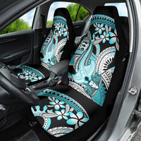 Turquoise Polynesian Hammerhead Shark Tattoo Car Seat Cover Royal Plumeria Gradient Vibes LT14 - Polynesian Pride