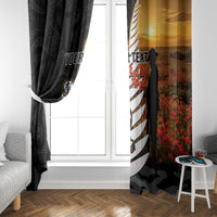 Custom New Zealand Silver Fern Rugby ANZAC Day Window Curtain 2024 All Black Tiki Mascot LT14 - Polynesian Pride