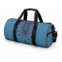 Blue African Dashiki With Fijian Tapa Pattern Duffle Bag LT14 - Polynesian Pride