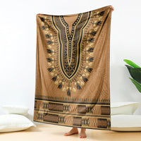 Brown African Dashiki With Fijian Tapa Pattern Blanket