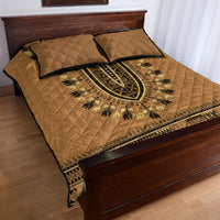Brown African Dashiki With Fijian Tapa Pattern Quilt Bed Set