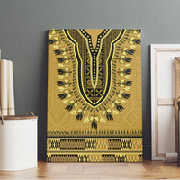 Gold African Dashiki With Fijian Tapa Pattern Canvas Wall Art