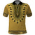 Gold African Dashiki With Fijian Tapa Pattern Polo Shirt