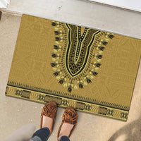 Gold African Dashiki With Fijian Tapa Pattern Rubber Doormat