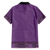 Purple African Dashiki With Fijian Tapa Pattern Family Matching Off Shoulder Maxi Dress and Hawaiian Shirt