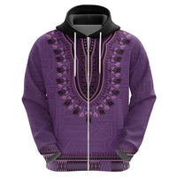 Purple African Dashiki With Fijian Tapa Pattern Hoodie