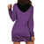 Purple African Dashiki With Fijian Tapa Pattern Hoodie Dress