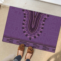 Purple African Dashiki With Fijian Tapa Pattern Rubber Doormat