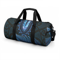 Blue African Dashiki With Aotearoa Maori Duffle Bag Paua Shell Mix Silver Fern LT14 - Polynesian Pride