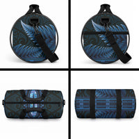 Blue African Dashiki With Aotearoa Maori Duffle Bag Paua Shell Mix Silver Fern LT14 - Polynesian Pride