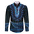 Blue African Dashiki With Aotearoa Maori Family Matching Puletasi and Hawaiian Shirt Paua Shell Mix Silver Fern