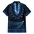 Blue African Dashiki With Aotearoa Maori Family Matching Short Sleeve Bodycon Dress and Hawaiian Shirt Paua Shell Mix Silver Fern