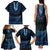 Blue African Dashiki With Aotearoa Maori Family Matching Tank Maxi Dress and Hawaiian Shirt Paua Shell Mix Silver Fern