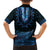 Blue African Dashiki With Aotearoa Maori Kid Hawaiian Shirt Paua Shell Mix Silver Fern