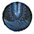 Blue African Dashiki With Aotearoa Maori Spare Tire Cover Paua Shell Mix Silver Fern